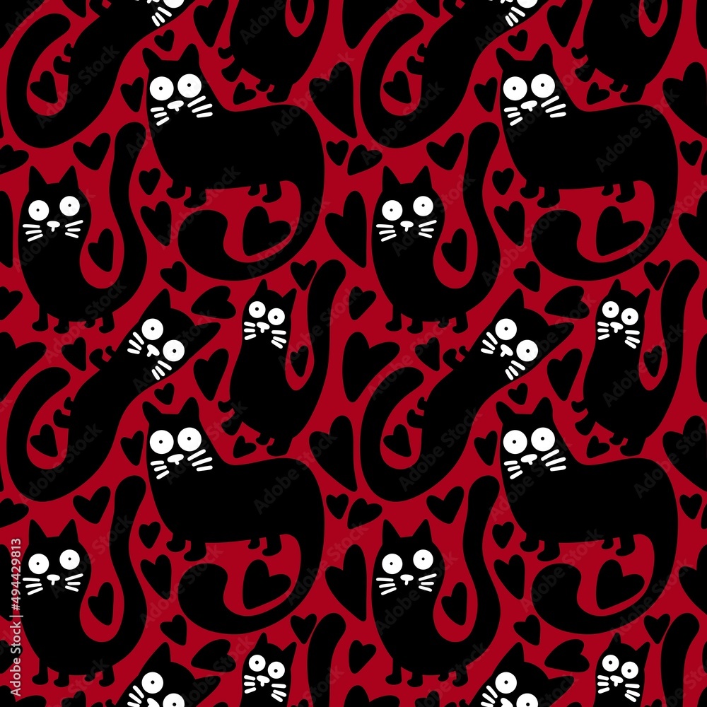 Animals seamless cats pattern for fabrics and textiles and packaging and gifts and cards and linens and kids Animals seamless cats pattern for fabrics and textiles and packaging and gifts and cards and linens and kids