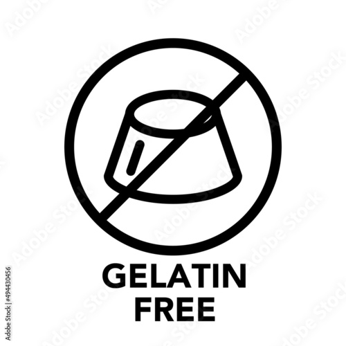 Round frame gelatin free icon, one of the food allergy icons set photo