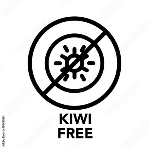 Round frame kiwi fruit free icon, one of the food allergy icons set