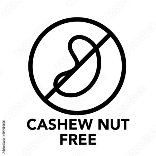 Round frame cashew nut free icon, one of the food allergy icons set