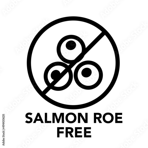 Round frame salmon roe free icon, one of the food allergy icons set
