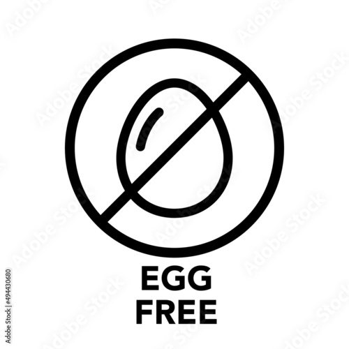 Round frame egg free icon, one of the food allergy icons set