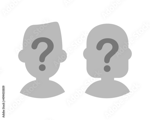 Male silhouette with question mark,flat design icon vector illustration