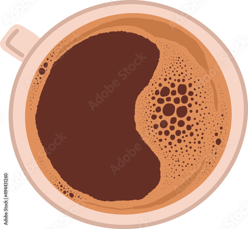 Cup of Black Coffee Cartoon Illustration