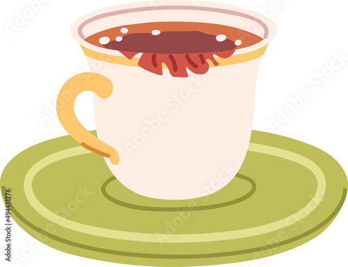 Cup of Tea or Coffee Cartoon Illustration