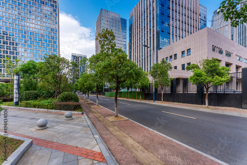 Photography The century avenue of street scene in shanghai Lujiazui,China.
