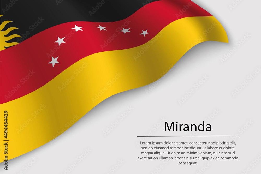 Obraz premium Wave flag of Miranda is a state of Venezuela