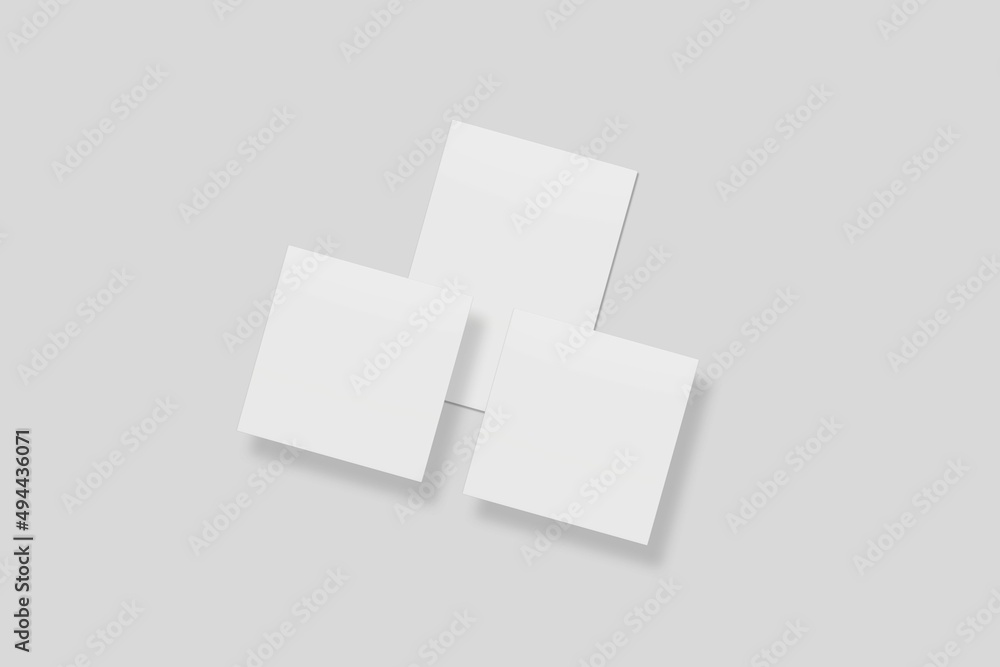 Blank paper for mockup. 3D Render. Blank paper for mockup. 3D Render.