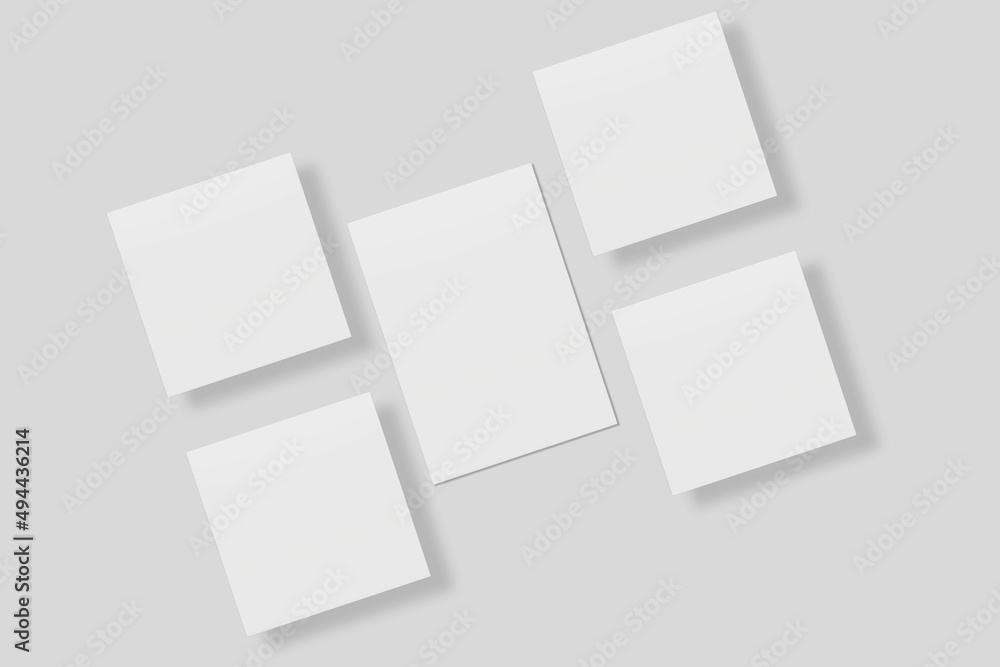 Blank paper for mockup. 3D Render. Blank paper for mockup. 3D Render.