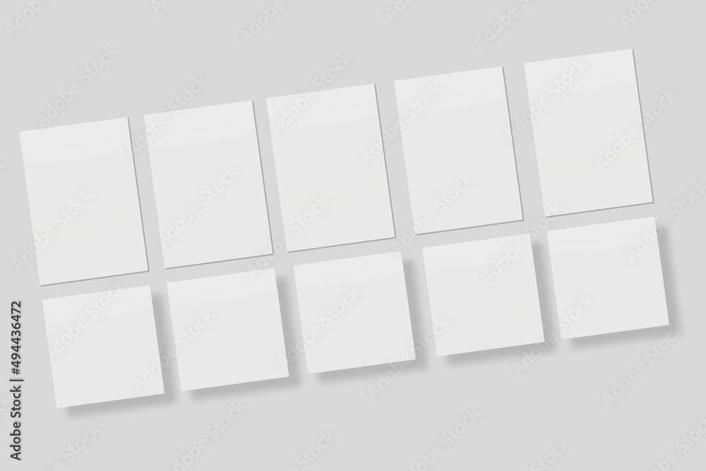 Blank paper for mockup. 3D Render. Blank paper for mockup. 3D Render.