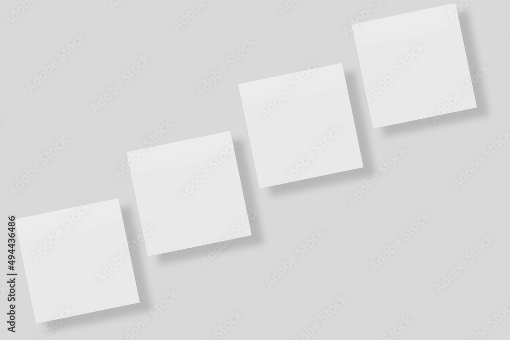 Blank paper for mockup. 3D Render.	