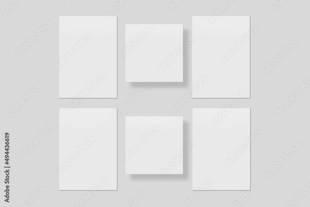 Blank paper for mockup. 3D Render. Blank paper for mockup. 3D Render.