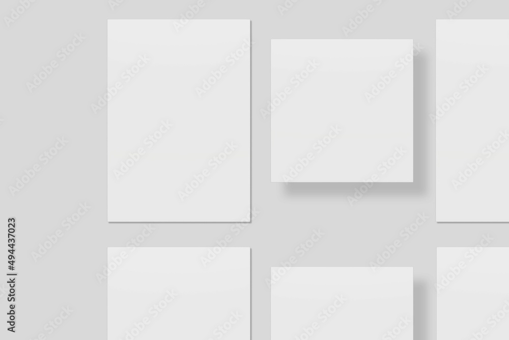 Blank paper for mockup. 3D Render. Blank paper for mockup. 3D Render.