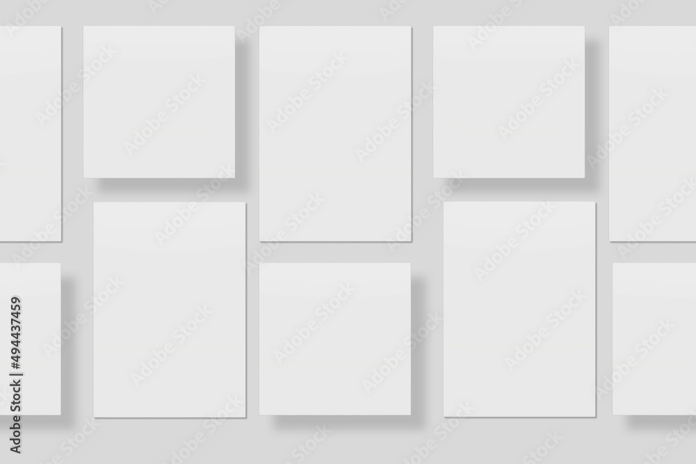 Blank paper for mockup. 3D Render. Blank paper for mockup. 3D Render.