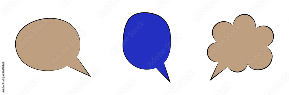 Set of speech bubbles. Isolated templates for text. Vector illustration. Set of speech bubbles. Isolated templates for text. Vector illustration.