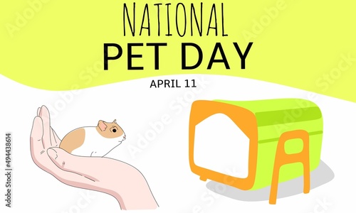 Vector graphic of national pet day for national pet day celebration. flat design. flyer design. flat illustration. April 11.