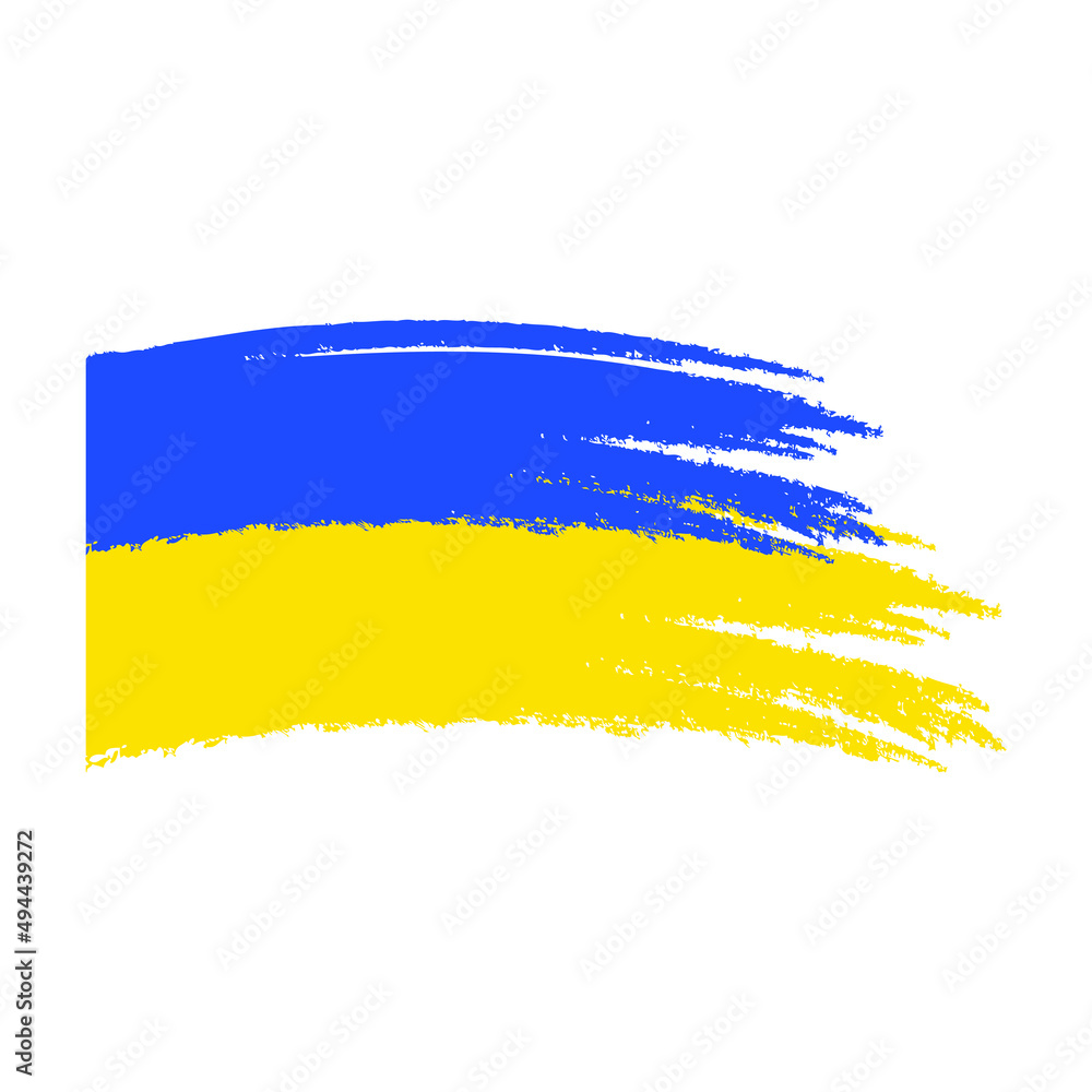 Obraz premium Ukraine flag in brush stroke effect icon vector isolated