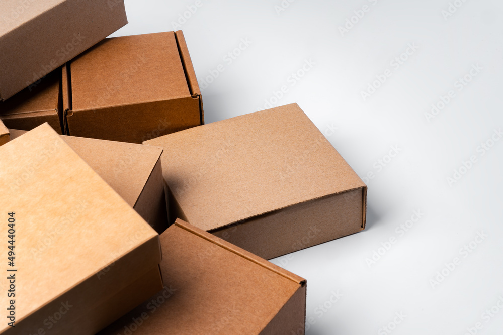 Lot of cardboard boxes on white background Lot of cardboard boxes on white background