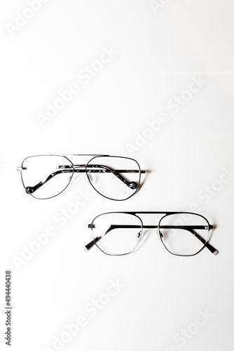 glasses on white background