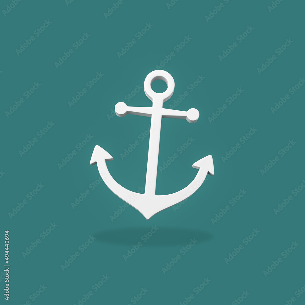 Anchor Symbol on Blue Background Anchor Symbol on Blue Background