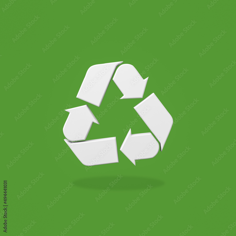 Recycle Symbol on Green Background Recycle Symbol on Green Background