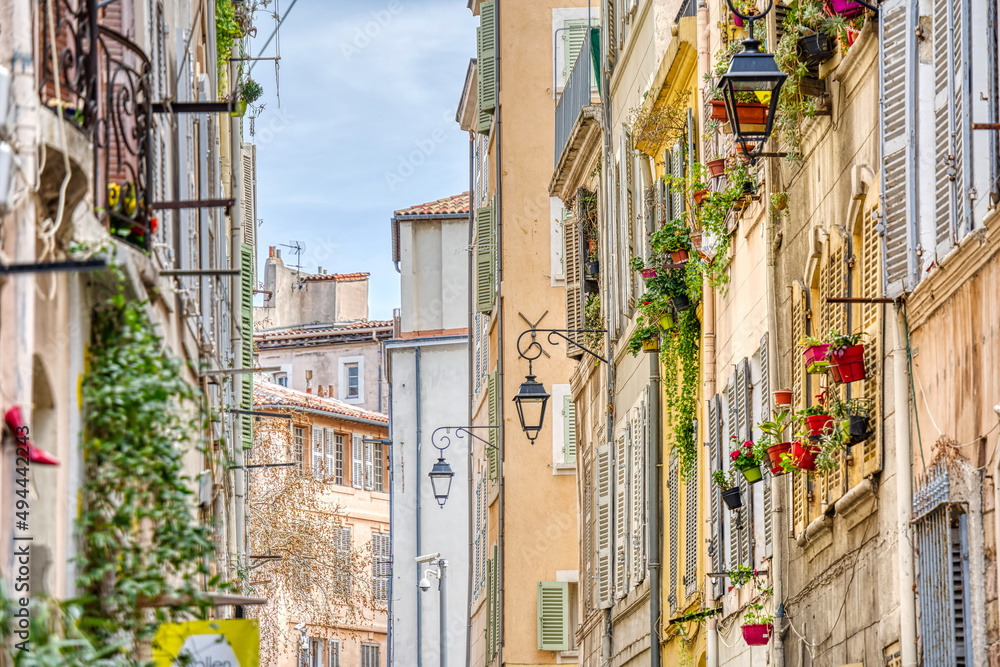 Marseilles, Old neighbourhood of the Panier, HDR Image