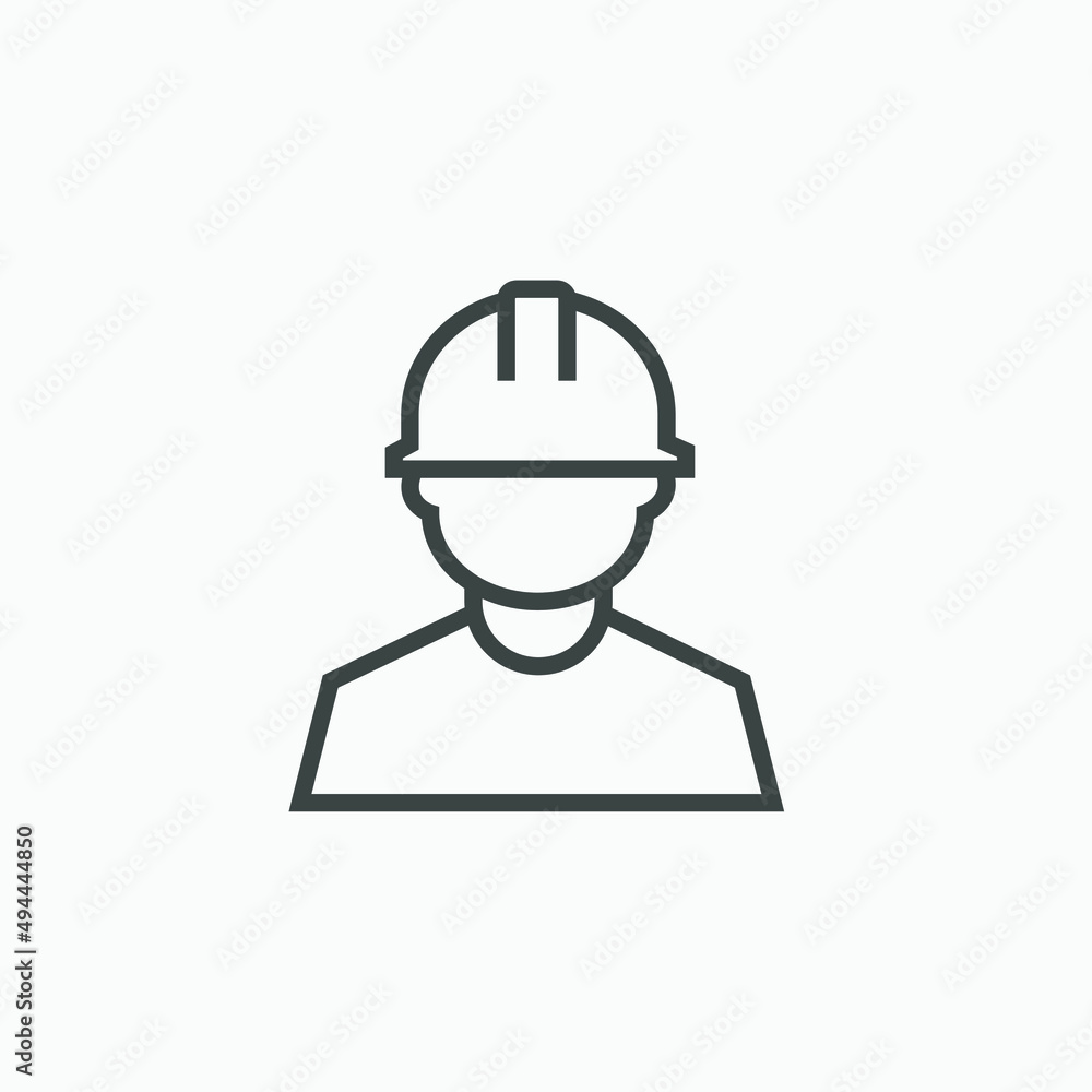 engineer icon with cogwheel. industry, worker, man, architect icon vector symbol