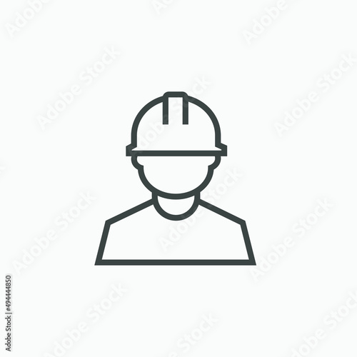 engineer icon with cogwheel. industry, worker, man, architect icon vector symbol