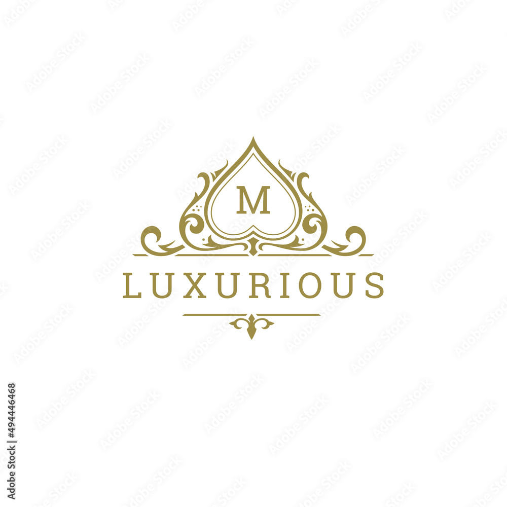 Luxury logo crest template design vector illustration.