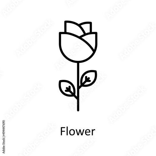 Flower vector Outline Icon Design illustration. Easter Symbol on White background EPS 10 File