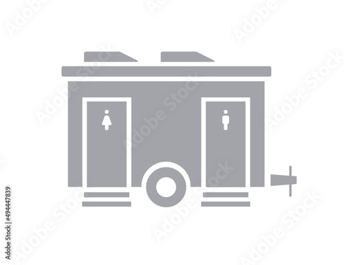 Restroom Trailer Icon - Grey Vector