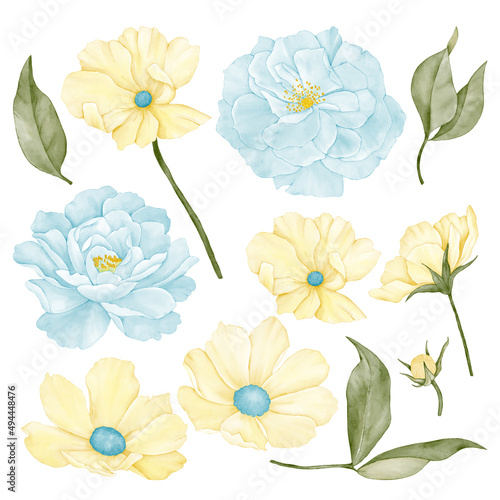Flowers in the colors of the Ukrainian flag © PawStudioArt
