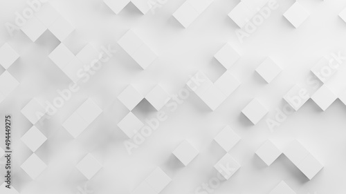 White cubes on a white background. Infinitely looped animation. 3D rendering illustration. © valentyn640