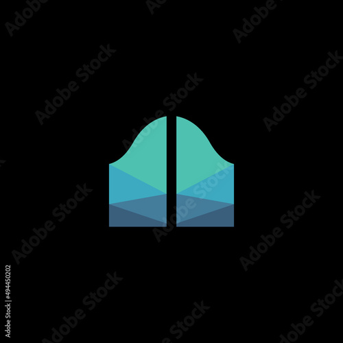 Gateway entrance geometric business door abstract logo vector design template