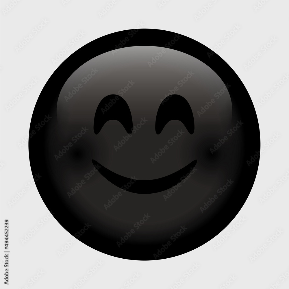 Fototapeta premium Vector emoji. Smiling face. Smile vector emoji. Happy emoticon. Cute emoticon isolated on white background.