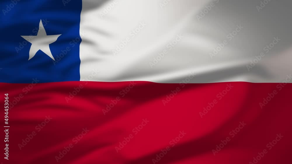 4K animation of the waving flag of the Chilli 4K animation of the waving flag of the Chilli