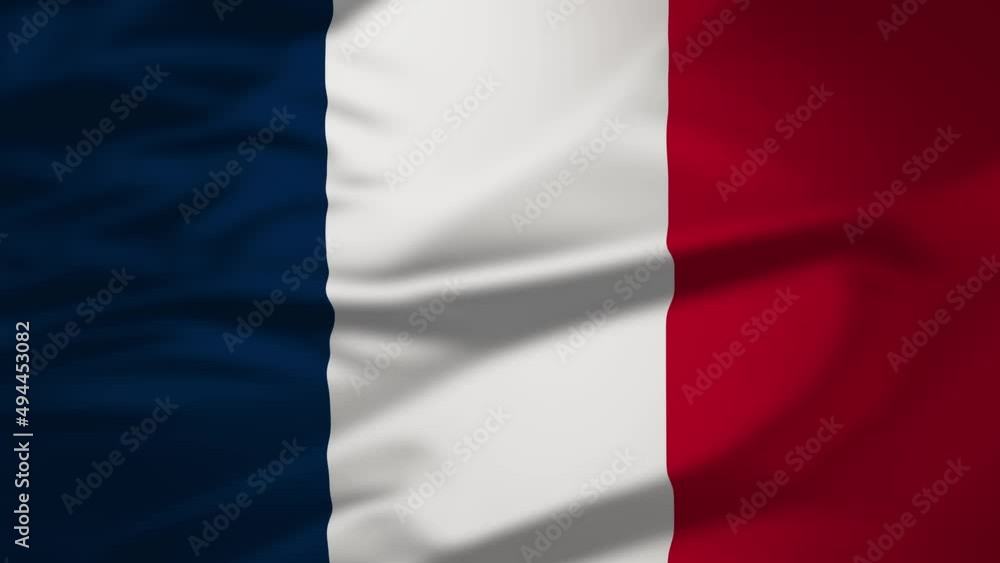 4K animation of the waving flag of the France 4K animation of the waving flag of the France