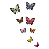 butterfly set icon vector isolated on white background