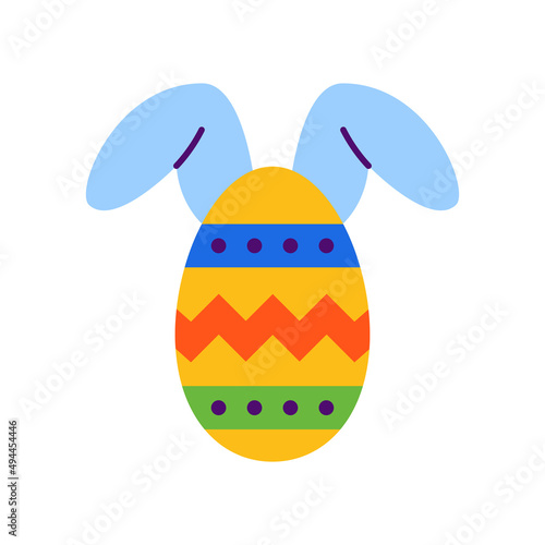 Bunny Egg vector Flat Icon Design illustration. Easter Symbol on White background EPS 10 File