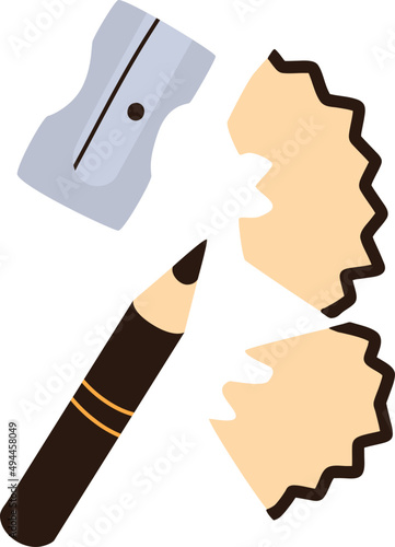 Pencil and Sharpener Colored Illustration