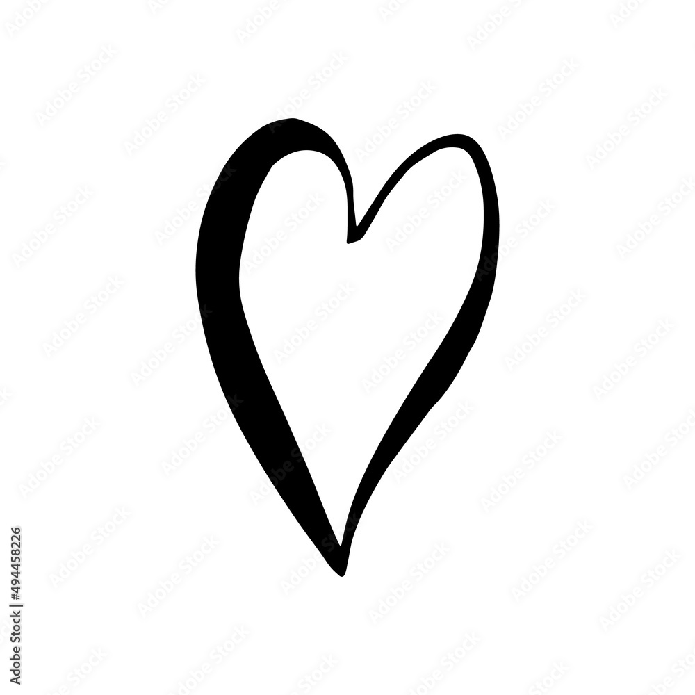 Simple doodle heart for valentine's day. Hand drawn heart, isolated on white backdrop. Vector illustration for cards, posters, wrapping and design. Simple doodle heart for valentine's day. Hand drawn heart, isolated on white backdrop. Vector illustration for cards, posters, wrapping and design.