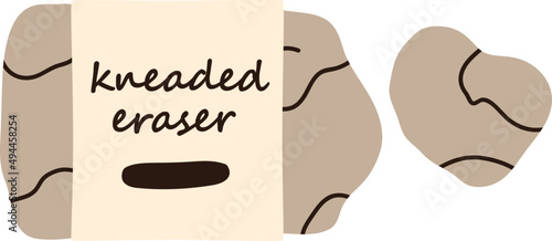Kneaded Eraser Colored Illustration