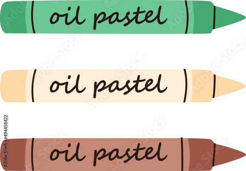 Oil Pastel Cartoon Colored Illustration