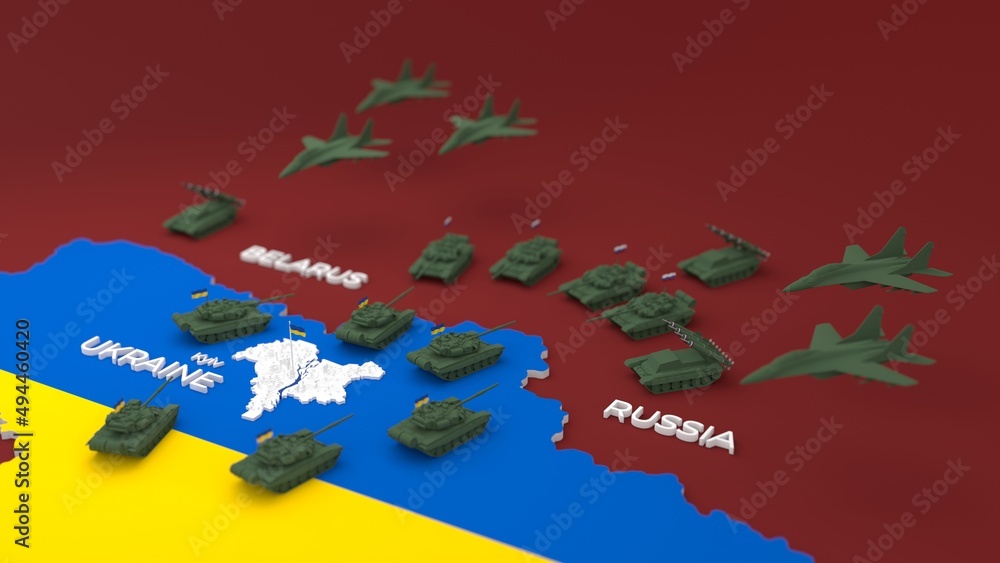 Αυτοκόλλητο 3d stylized schemitic map of Kyiv Kiev capital cyty of Ukraine surrounded with r