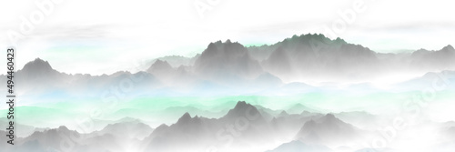 mountain landscape with fog © 凡墨映画
