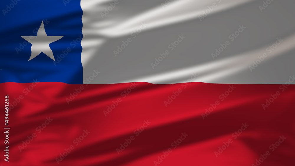 4K animation of the waving flag of the Chilli 4K animation of the waving flag of the Chilli