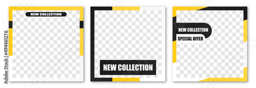 Vector set of editable banner templates. Banners with PNG insert. Banner template for advertising or discounts.