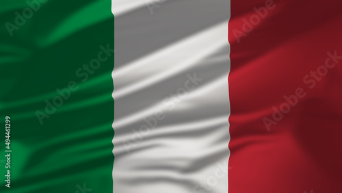 4K animation of the waving flag of the italy