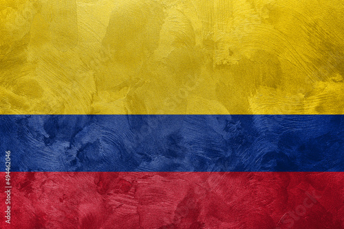 Slika na platnu Textured photo of the flag of Colombia.