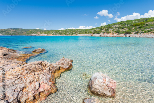 Fototapeta Naklejka Na Ścianę i Meble -  Agia Dinami beach (Agia Dynami beach) on Chios Island in Greece.